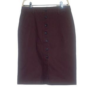Pendleton Brown Jean Button Down Size 6 Slit Skirt